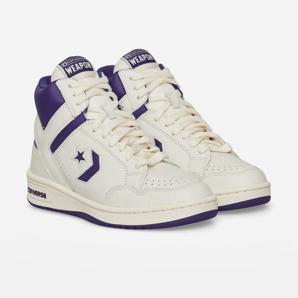 CONVERSE WEAPON MEN'S 11.5 MID LEATHER MAGIC JOHNSON LA LAKERS NWOB A11211C
